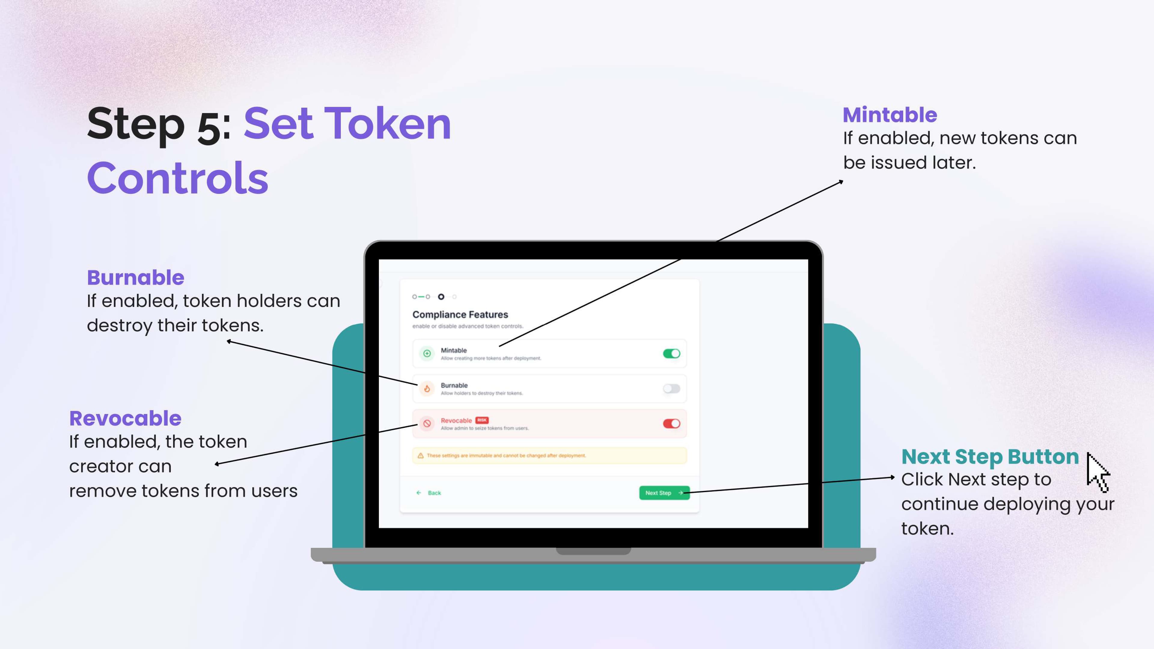 Set token controls