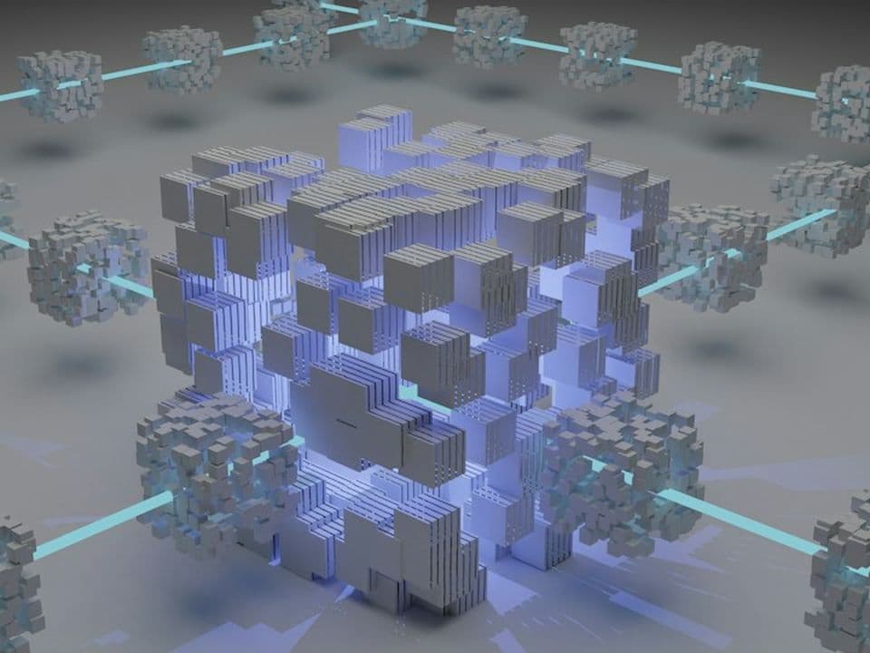 Abstraktes Rendering verbundener Blöcke in einem Netzwerk